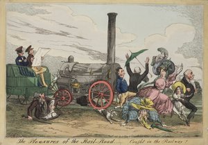 Rautatien ilot - rautateitse kiinni!, n. 1840 (käsinvärinen etsaus)