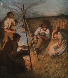 Harvesters Supper, 1898, c1930. tekijältä Henry Herbert La Thangue