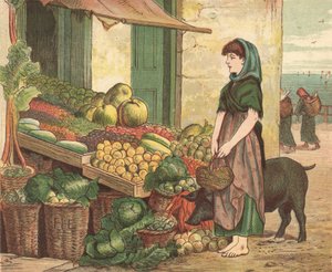 Köyhät ihmiset (väri litho)