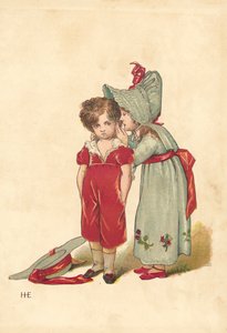 Xiuxiuejant Gent (litografia de color) finlandès