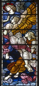Buckland, St Mary, James Powell & Sons, Henry Holiday, The Barcote Chapel, Praising Angels, 1889 tekijältä Henry Holiday