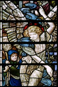 Romsey Abbey, James Powell & Sons, Henry Holiday, The Pool of Bethesda detalye, Angel, 1890finn tekijältä Henry Holiday