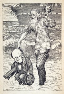 Tukea jokaiselle miehelle vuoroveden huipulla", Lewis Carrollin teoksesta The Hunting of the Snark, an Agony in Eight Fits, julkaisu. 1876 tekijältä Henry Holiday