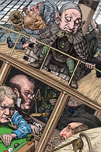 Miehistö oli täydellinen. The Hunting of the Snark Lewis Carroll, 1874-1876, 1923. tekijältä Henry Holiday