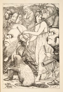 Pyrkiä siihen haarukoilla ja toivolla”, Lewis Carrollin pubista The Hunting of the Snark, an Agony in Eight Fits. 1876 tekijältä Henry Holiday