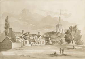 Brewood Church: seepiapiirustus, 1844