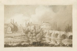 Burton-upon-Trent Bridge and Town: seepiapiirros, nd [c 1840]