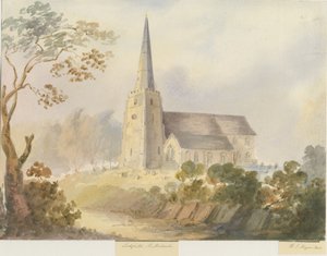 Lichfield - Pyhän Mikaelin kirkko: akvarellimaalaus
