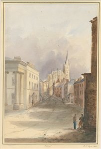 Walsallin kaupunki ja kirkko: akvarellimaalaus, 1844