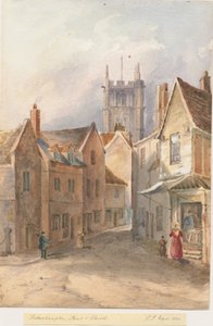 Wolverhampton - Pyhän Pietarin kirkko: akvarellimaalaus, 1844