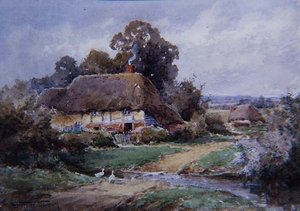 Hampshire Watersplash (akvarelli) tekijältä Henry John Sylvester Stannard