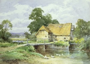 Tekijä Surrey Watermill (akvarelli)