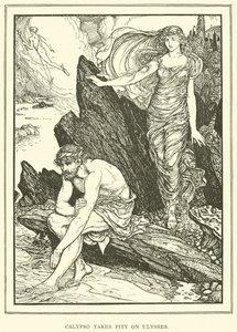 Kalypso säälii Odysseusta. tekijältä Henry Justice Ford