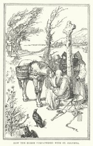 Kuinka hevonen sympatisoi St Columbaa (litho) tekijältä Henry Justice Ford