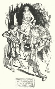 Limping-Fox neuvoo Simpletonia pitämään kultaisen tytön itse (kaiverrus) tekijältä Henry Justice Ford