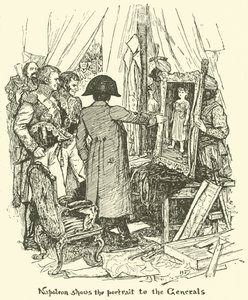 Napoleon näyttää muotokuvaa kenraaleille. tekijältä Henry Justice Ford