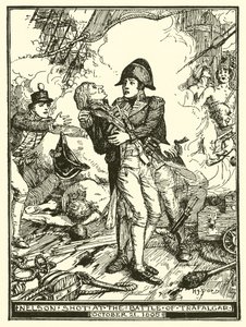 Nelson ammuttiin Trafalgarin taistelussa 21. lokakuuta 1805 tekijältä Henry Justice Ford