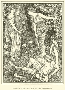 Perseus Hesperidien puutarhassa tekijältä Henry Justice Ford