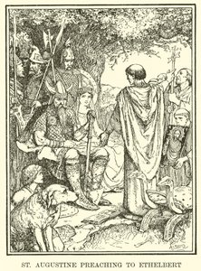 Pyhä Augustinus saarnaa Ethelbertille tekijältä Henry Justice Ford