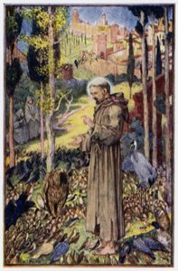 "Pyhä Franciscus saarnaa linnuille" tekijältä Henry Justice Ford