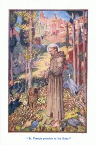Pyhä Franciscus saarnaa linnuille, 1912 tekijältä Henry Justice Ford