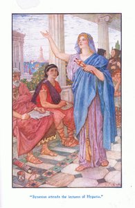Synesius osallistuu Hypatian luennoille, 1912 tekijältä Henry Justice Ford