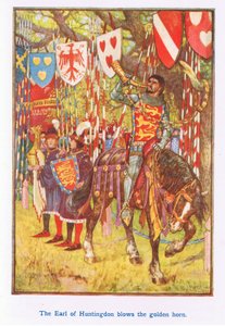 Earl of Huntingdon puhaltaa kultaista torvea tekijältä Henry Justice Ford