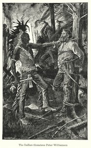Intialainen uhkaa Peter Williamsonia (litografia) tekijältä Henry Justice Ford