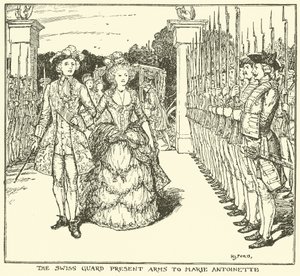 Sveitsiläiskaarti esittelee aseet Marie Antoinettelle tekijältä Henry Justice Ford