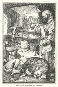 Leijona kieltäytyy lähtemästä (litho) tekijältä Henry Justice Ford
