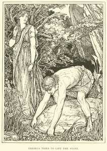 Theseus yrittää nostaa kiven tekijältä Henry Justice Ford