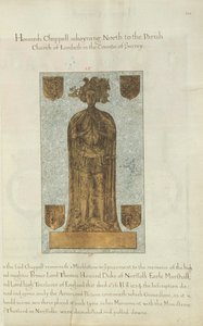 Lordi Thomas Howardin Norfolkin herttuan marmorinen hautakivi, 1637 (mustetta ja kultalehtiä perunakalvolla)