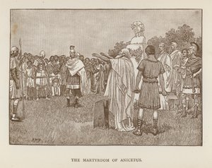 Anicetuksen marttyyrikuolema (litho)