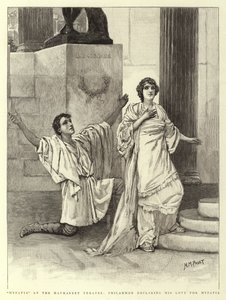 Hypatia Haymarket-teatterissa, Philammon julistamassa rakkauttaan Hypatialle