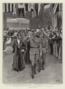 Lord Kitchener matkalla vaunuihinsa Southamptoniin