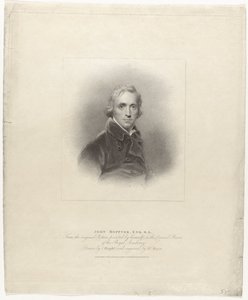 Portree van John Hoppner John Hoppner, Esq. R.A. (otsikko esineessä) Britse portretten (sarjan nimi) British Gallery of Contemporary Portraits (sarjan nimi)