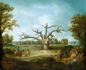 "Fairlop Oak, Hainault Forest", 1816. tekijältä Henry Milbourne