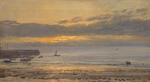 Ennen auringonnousua, Scarborough - Low Water, 1878