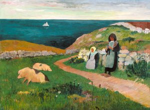 Young Breton Girls In The Field (ulei pe pânză) finlandez