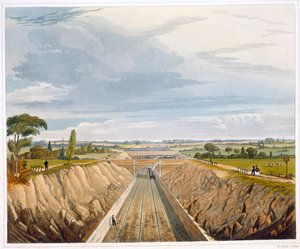 "Liverpoolin lähellä, Manchesteriin päin", Liverpool ja Manchester Railway, 1833