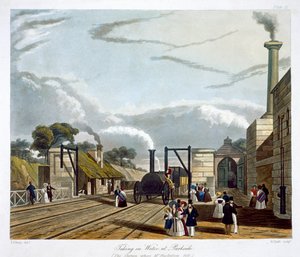 "Taking in Water at Parkside", Liverpool ja Manchester Railway, 1833