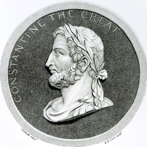 Konstantinus Suuren muotokuva teoksesta "Rooman valtakunnan rappeutumisen ja kaatumisen historia", osa 5, sivu 49, Edward Gibbon, 1808