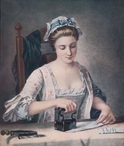 Pyykinpesukoneen silitys, c1765, 1905