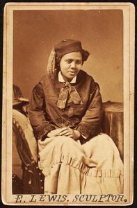 Edmonia Lewisin vierailukortti, n. 1870 tekijältä Henry Rocher
