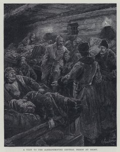 Vierailu Alexandrofskin keskusvankilassa yöllä (litho) tekijältä Henry Sandham