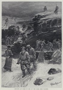 Tuomitut töissä yhdessä Kara-kullansijoittajista (litho)