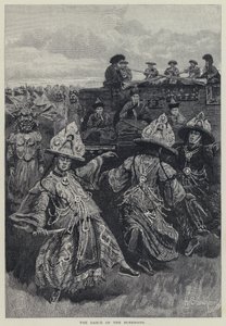 Burkhanien tanssi (litho) tekijältä Henry Sandham