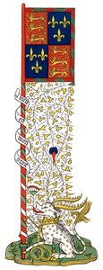 Englannin ja Ranskan aseiden lippu, neljäsosa, c1445, 1843. tekijältä Henry Shaw