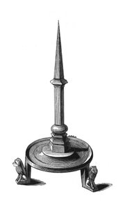 Pronssinen kynttilänjalka, 1200-luvun loppu - 1300-luvun alku, 1843.