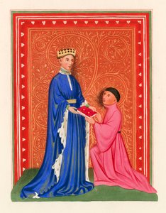 Occleve esittelee kirjansa Henry V:lle, n. 1410 tekijältä Henry Shaw